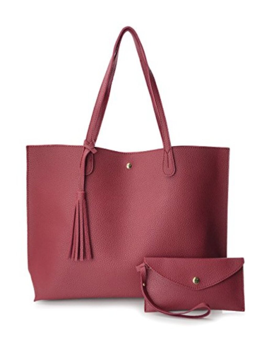 Minimalist Pebbled Faux Leather Tote Shoulder Handbag